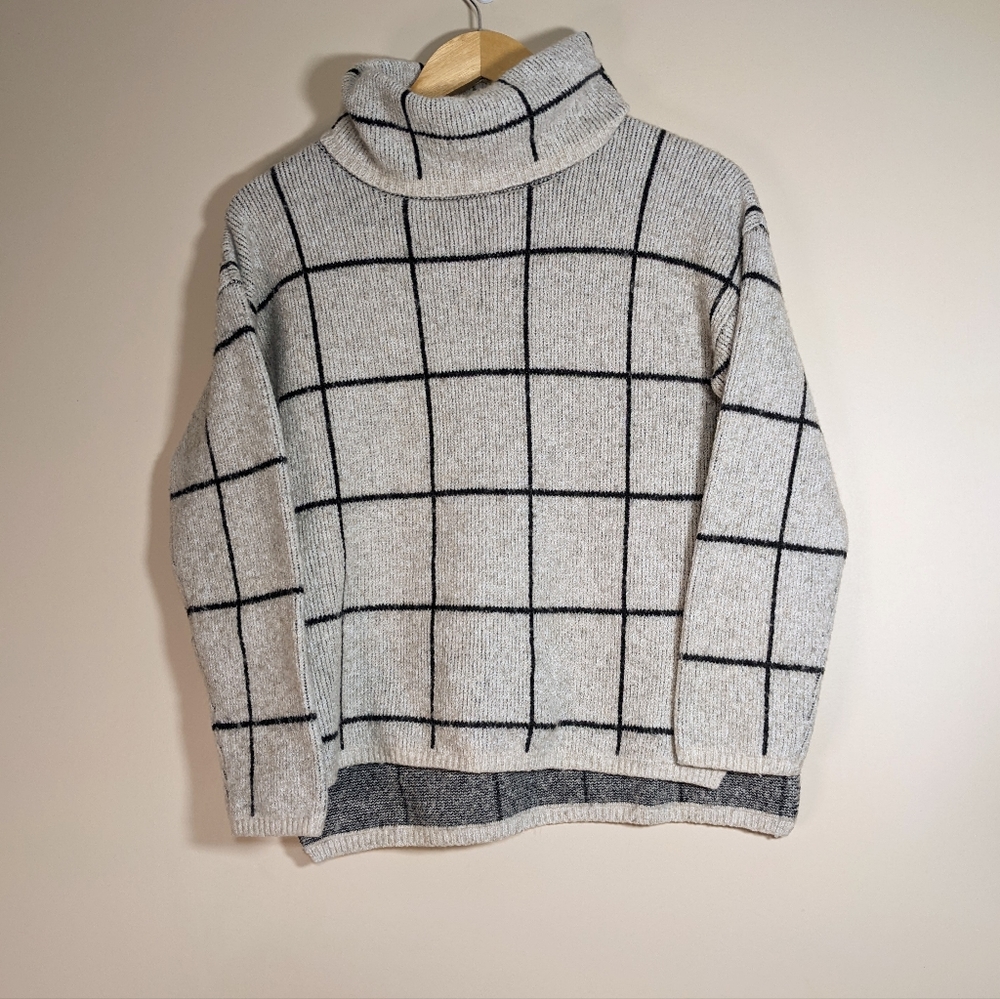 Madewell Windowpane Turtleneck Sweater XS